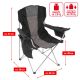 Scaun de camping pliabil XL cu geantă frigorifică, negru/gri