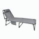 Șezlong pliabil cu pernă, gri, 189 x 63 x 34 cm