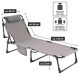 Șezlong pliabil, gri, poliester, 182 x 60 x 30 cm