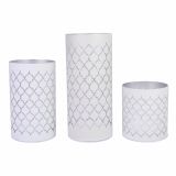 Set de felinare decorative, sticlă albă, microLED, fără flac