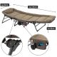 Sezlong de camping cu pernă, 175 x 65 cm, khaki