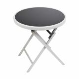Masă bistro de grădină, pliabilă, Ø 45 cm, negru colorat
