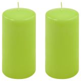 Set de lumânări în formă de pilon, 15 cm, Ø 7,5 cm, verde de