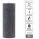 Set de lumânări rustice, 20 cm, Ø 7,5 cm, antracit, 2 buc