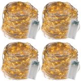 Set de 4 fire luminoase cu 40 de LED-uri, alb cald.