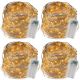 Set de 4 fire luminoase cu 40 de LED-uri, alb cald.