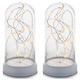 Set de domuri luminoase de Crăciun 20 LED, alb cald, 2 buc