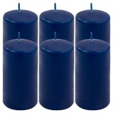 Set de lumânări pilon, 11,5 cm, Ø 6 cm, albastru, 6 buc.