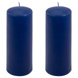 Set de lumânări tip pilon, 20 cm, Ø 7,5 cm, albastru, 2 buc
