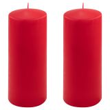 Set de lumânări tip pilon, 25 cm, Ø 10 cm, roșu, 2 buc