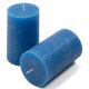 Set de lumânări rustice, 11,5 cm, Ø 6,8 cm, albastru, 12 buc