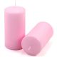 Set de lumânări pilon, 15 cm, Ø 7,5 cm, roz, 2 bucăți