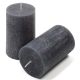 Set de lumânări rustice, 11,5 cm, Ø 6,8 cm, antracit, 12 buc