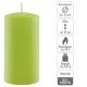 Set de lumânări pilon, 15 cm, Ø 7,5 cm, verde deschis, 4 buc