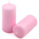 Set de lumânări cilindrice, 10 cm, Ø 5 cm, roz, 16 buc.