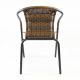 Set de scaune bistro de grădină, stivuibile, maro, 2 buc
