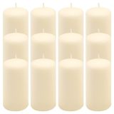 Set de lumânări pilon, 11,5 cm, Ø 6 cm, crem, 12 buc.
