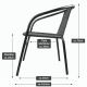 Set de scaune bistro de grădină, stivuibile, gri, 2 buc