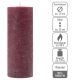 Set de lumânări rustice, 20 cm, Ø 7,5 cm, burgundy, 4 buc