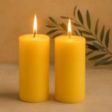 Set de lumânări , 25 cm, Ø 10 cm, galben, 2 buc