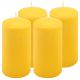 Set de lumânări tip stâlp, 15 cm, Ø 7,5 cm, galben, 4 buc