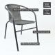 Set de scaune bistro de grădină, stivuibile, gri, 4 buc