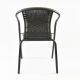 Set de scaune bistro de grădină, stivuibile, gri, 4 buc