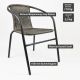 Set de scaune de grădină, stivuibile, gri închis, 2 buc