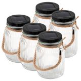 Set de lumini solare, 3 LED-uri, plastic, alb rece, 5 buc