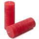 Set de lumânări rustice, 20 cm, Ø 7,5 cm, roșu, 2 buc