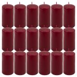 Set de lumânări pilon, 11,5 cm, Ø 6 cm, vișiniu, 18 buc.