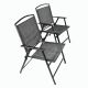 Set de scaune de grădină, negru, 90,5 x 57 x 65,5 cm, 2 buc
