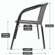 Set de scaune de grădină, stivuibile, gri închis, 4 buc
