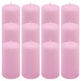 Set de lumânări, 11,5 cm, Ø 6 cm, roz, 12 buc