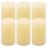Set de lumânări rustice, 11,5 cm, Ø 6,8 cm, crem, 6 buc