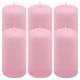 Set de lumânări pilon, 11,5 cm, Ø 6 cm, roz, 6 buc.