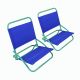 Set de scaune de plajă pliabile, PVC, albastru - verde, 2 bu