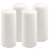 Set de lumânări tip pilon, 25 cm, Ø 10 cm, alb, 4 buc