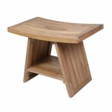 Taburet DIVERO, tec masiv tratat, 60 x 35 x 45 cm