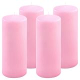 Set de lumânări tip pilon, 20 cm, Ø 7,5 cm, roz, 4 buc