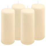 Set de lumânări tip stâlp, 20 cm, Ø 7,5 cm, crem, 4 buc