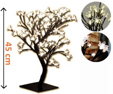 Pom decorativ cu flori LED , alb cald