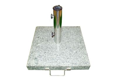 Suport umbrelă de grădină - granit / oțel inoxidabil, 50 kg