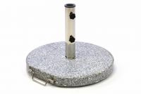 Suport umbreblă de grădină (rotund) - granit / oțel inoxidabil, 25 kg