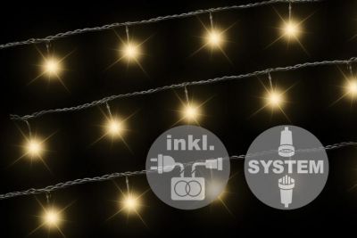 Lanț luminos diLED - 40 LED alb cald + alimentare