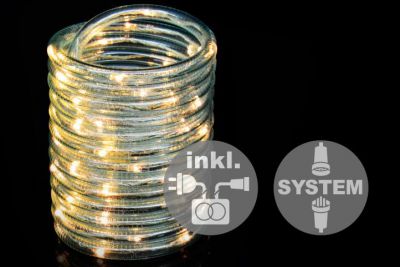 diLED cablu luminos 60 LED alb cald + sursă de alimentare