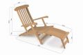Șezlong de grădină din lemn DIVERO Florentine cu suport pent