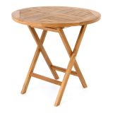 Masă rotundă de grădină DIVERO din lemn de tec, Ø 80 cm