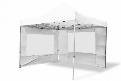 Cort de grădină, foarfecă 3x3 m,Garth alb+ 4 pereți laterali