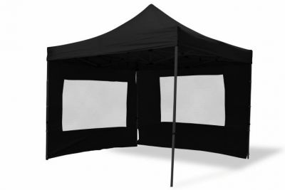 Cort de grădină Foarfecă PROFI 3x3 m, negru + 4 laturi